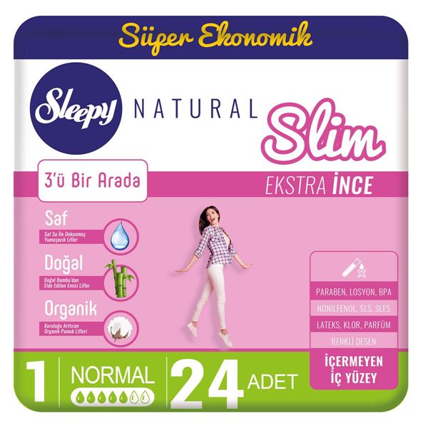 Photo de Sleepy Natural Slim Extra Thin Regular (24 serviettes)